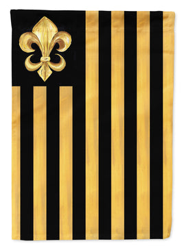 Black and Gold Fleur de lis Nation Flag Garden Size