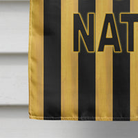 Black and Gold Fleur de lis Nation Flag Canvas House Size