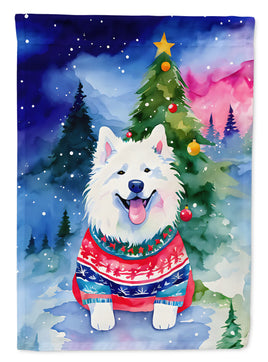 Samoyed Christmas House Flag