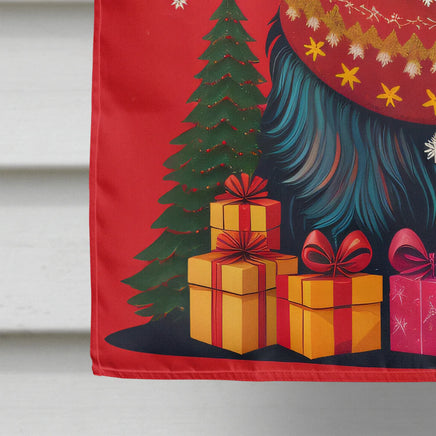 Bearded Collie Holiday Christmas House Flag