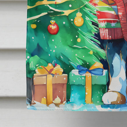 Bernese Mountain Dog Christmas House Flag