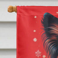 Papillon Holiday Christmas House Flag