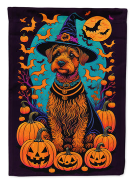 Welsh Terrier Witchy Halloween House Flag