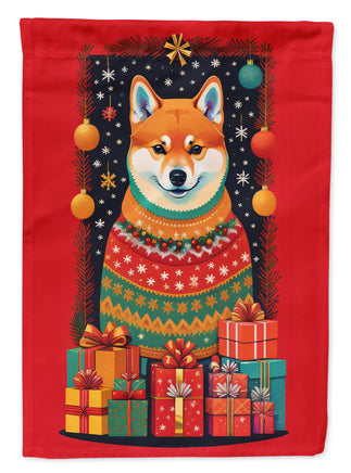 Shiba Inu Holiday Christmas House Flag