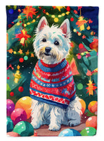 Westie Christmas House Flag