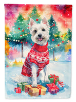 Westie Christmas House Flag