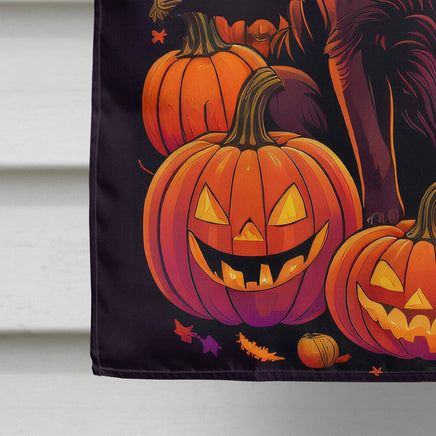 Chocolate Labrador Retriever Witchy Halloween House Flag