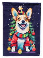 Corgi Christmas House Flag