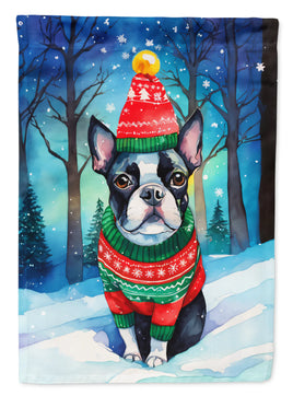 Boston Terrier Christmas House Flag