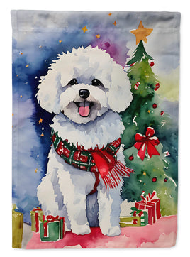 Bichon Frise Christmas House Flag