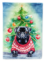 Pug Christmas House Flag