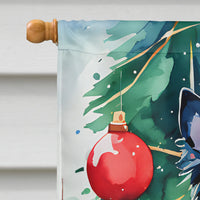 Papillon Christmas House Flag