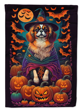 Tibetan Spaniel Witchy Halloween House Flag