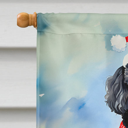 Poodle Christmas House Flag