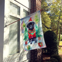 Pug Christmas House Flag