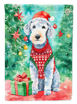 Bedlington Terrier Christmas House Flag