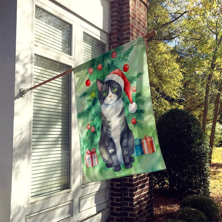 American Polydactyl Cat by the Christmas Tree House Flag