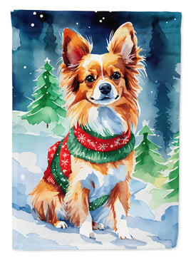 Papillon Christmas House Flag