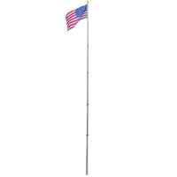 20 Ft. Aluminum Telescoping Flagpole with U.S. Flag and Handcrafted Golden Top Finial