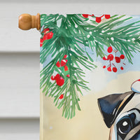 Pug Christmas House Flag