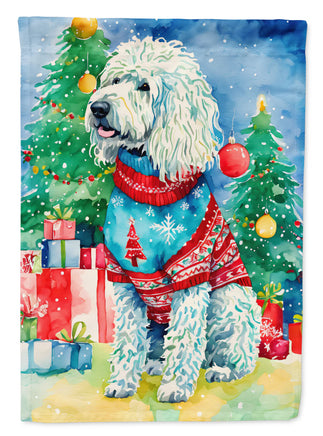 Komondor Christmas House Flag