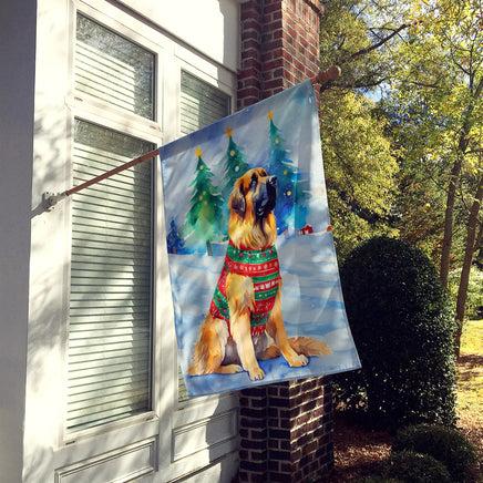 Leonberger Christmas House Flag