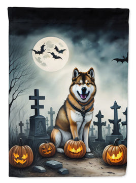 Akita Spooky Halloween House Flag