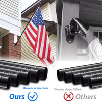 6 Ft. Black Flagpole Stainless Steel Flagpole with Mounting Bracket- Adjustable Length