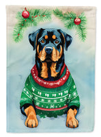 Rottweiler Christmas House Flag