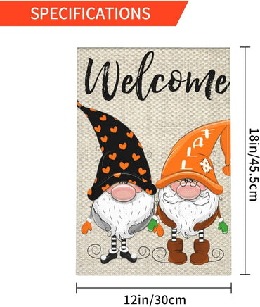 Fall Garden Flags 12X18 Double Sided Gnome Welcome Yard Flag Fall Garden Yard Decorations for outside inside Farmhouse Porch