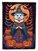 American Eskimo Witchy Halloween House Flag