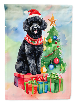 Poodle Christmas House Flag