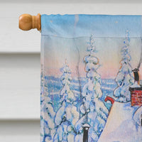 Christmas Gnome Skiing Flag Canvas House Size ACG0034CHF