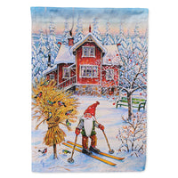 Christmas Gnome Skiing Flag Canvas House Size ACG0034CHF