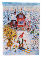 Christmas Gnome Skiing Flag Garden Size ACG0034GF