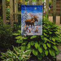 Christmas Gnome riding Reindeer Flag Garden Size ACG0102GF