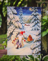 Christmas Gnome pulling a sled Flag Garden Size ACG0144GF