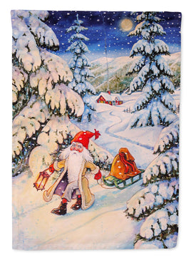 Christmas Gnome pulling a sled Flag Garden Size ACG0144GF