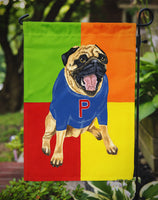 Go Team Varsity Pug Flag Garden Size AMB1068GF