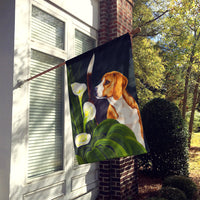 Beagle Lillies Flag Canvas House Size AMB1077CHF