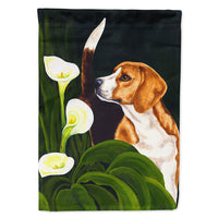 Beagle Lillies Flag Canvas House Size AMB1077CHF