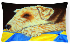 Airedale Terrier Momma's Quilt Fabric Decorative Pillow AMB1174PW1216