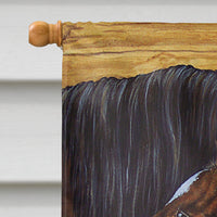 Bay Mare Foal Horse Flag Canvas House Size AMB1236CHF