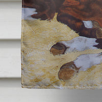 Bay Mare Foal Horse Flag Canvas House Size AMB1236CHF