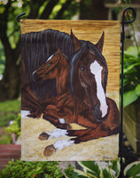 Bay Mare Foal Horse Flag Garden Size