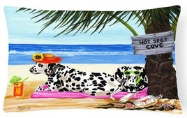 Hot Spot Cove Beach Dalmatian Fabric Decorative Pillow AMB1342PW1216