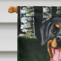 Backwoods Companion Rottweiler Flag Canvas House Size AMB1388CHF