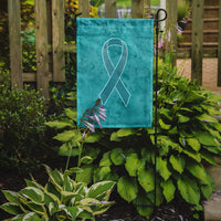 Teal Ribbon for Ovarian Cancer Awareness Flag Garden Size AN1201GF