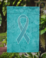 Teal Ribbon for Ovarian Cancer Awareness Flag Garden Size AN1201GF