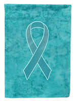 Teal Ribbon for Ovarian Cancer Awareness Flag Garden Size AN1201GF